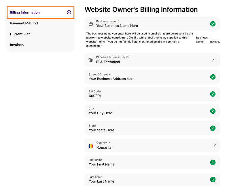 Manage Your Billing Information Manage Your Billing Information