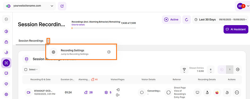 Manage Your Session Recordings Settings Manage Your Session Recordings Settings