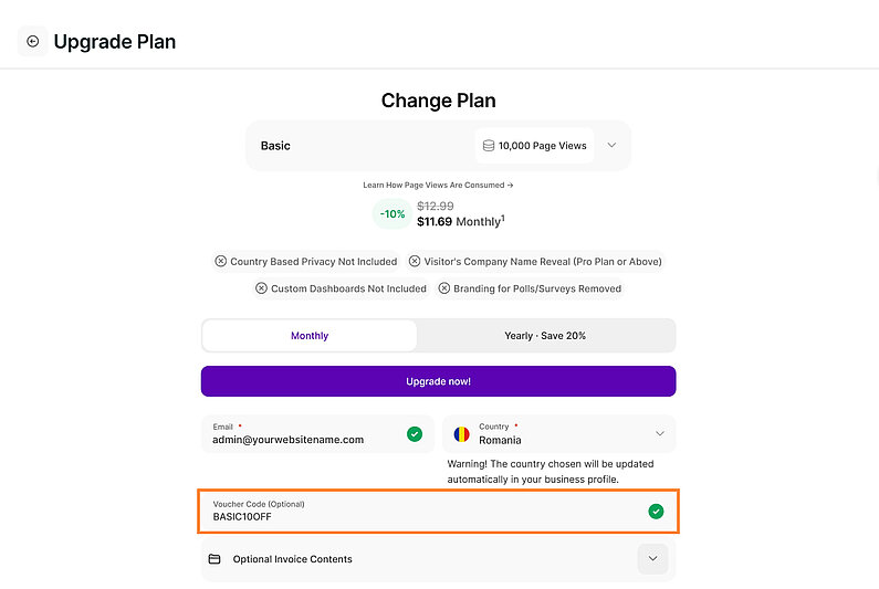 Applying your Voucher Code Applying your Voucher Code