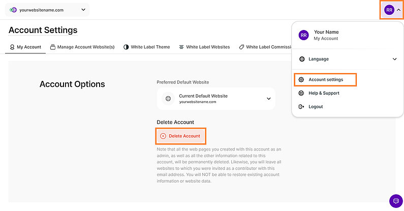 Delete Your Account Delete Your Account
