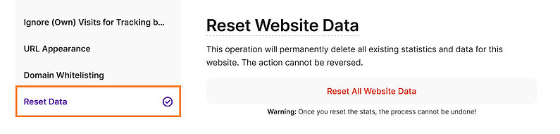 Reset Website Data Reset Website Data