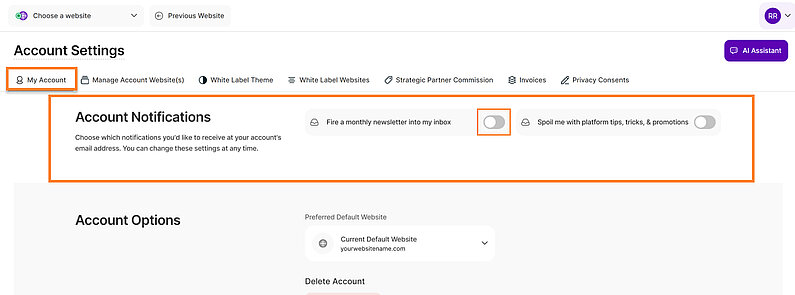 Set Your Preferred Notifications Set Your Preferred Notifications