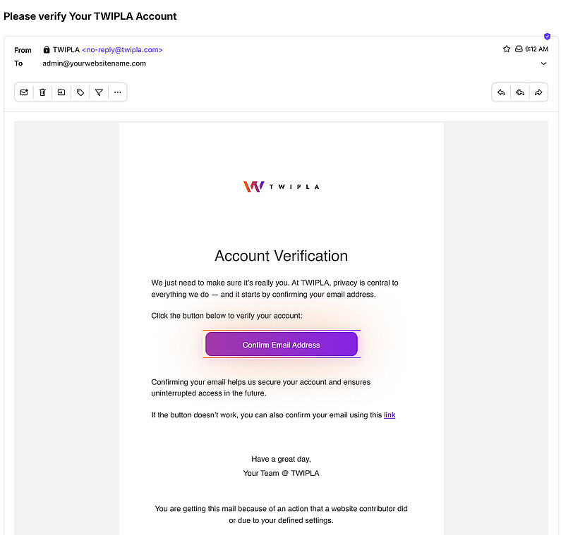 Confirm your email address