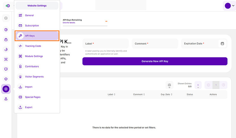 Manage API Keys Manage API Keys