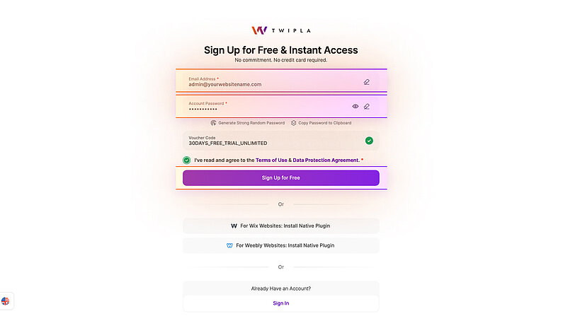 register for a new account